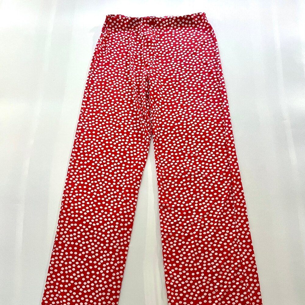 Elegance Miss Viscose Pants Red with White Polka Dots size Europe 36